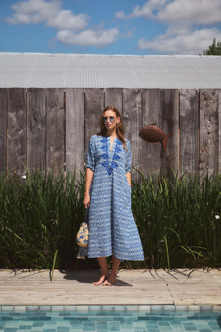 Classic Long Kurta - Blue Siro