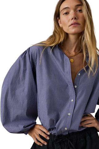 Coastal Poplin Suki Blouse