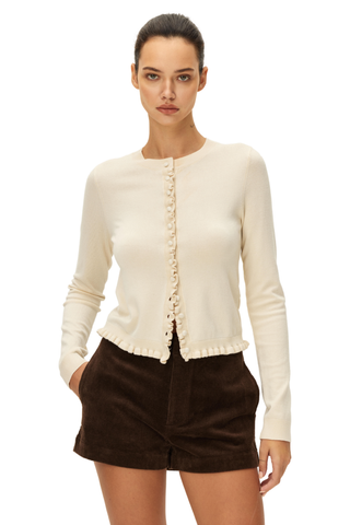 Camille Ruffled Knit Cardigan