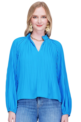 The Pleated Cobalt Top