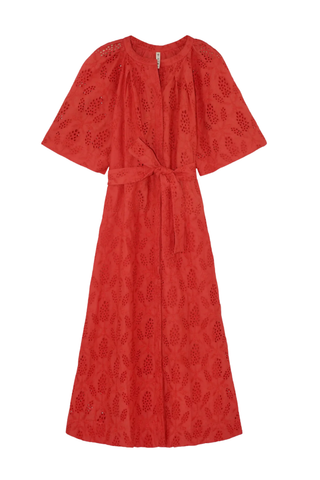 Somerset Dress In Chili Hyacinth Eyelet
