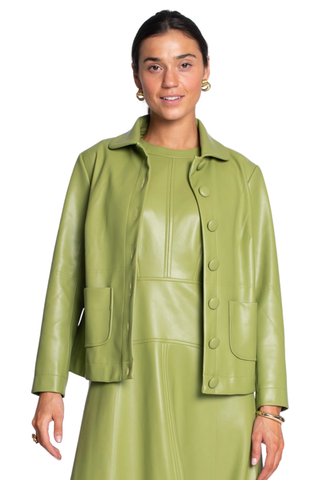 Reid Jacket - Solid Olive Leather