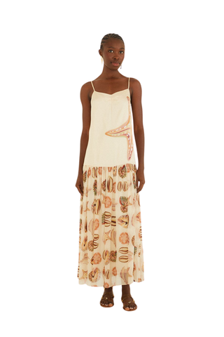Marine Shells Sand Sleeveless Maxi Dress