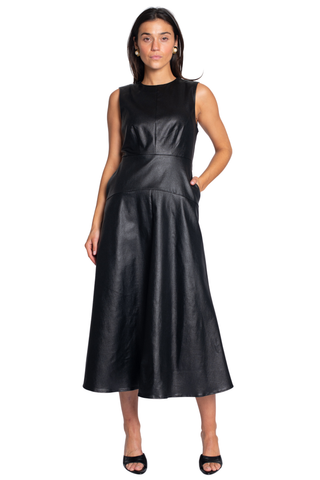 Claire Dress - Black Metallic Denim