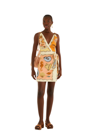 Rio Souvenir Mixed Scarf Multicolor Sleeveless Mini