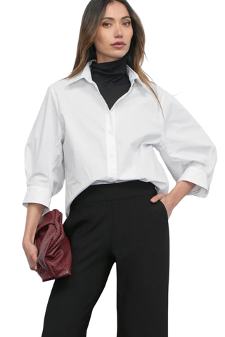 Thea Oversized Lantern Sleeve Button Down Shirt