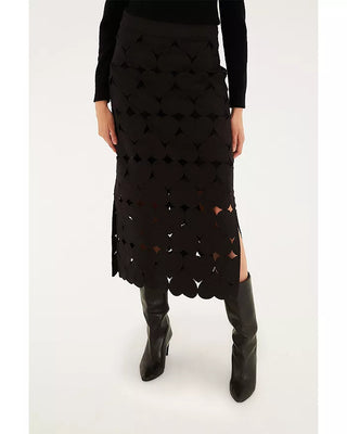 Black Hearts Midi Skirt