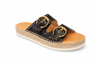 Candy Espadrille Slide - Black