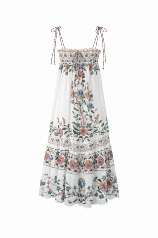 Stitched Garden Off-White Dress