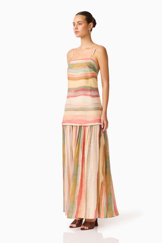 Zala Maxi Dress In Beige/Brown