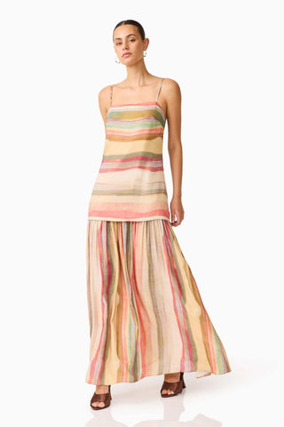 Zala Maxi Dress In Beige/Brown