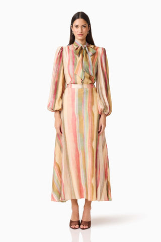 Zala Maxi Skirt In Beige/Brown