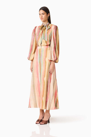 Zala Maxi Skirt In Beige/Brown