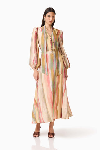 Zala Maxi Skirt In Beige/Brown