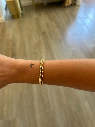 Mini Beaded Bracelet - Gold - Set of 2