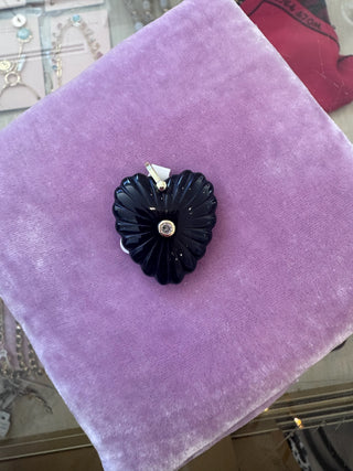 Gemstone Heart Charm - Black Onyx
