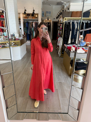 Classic Shirtdress - Cranberry