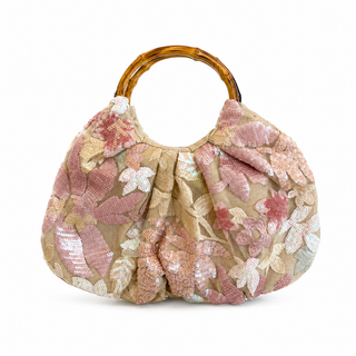 The Faye Handbag - Natural/Pink