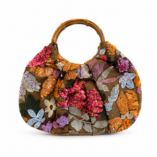 The Faye Handbag - Dark Natural/Orange