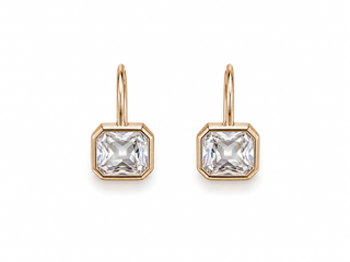 The Cleo Bezel Earring - Rectangle Large