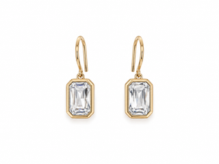 The Cleo Bezel Earring - Rectangle