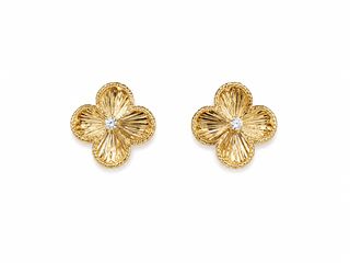 The Clover Earring - Gold Etched