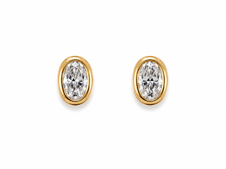 The Cleo Bezel Earring - Oval Stud