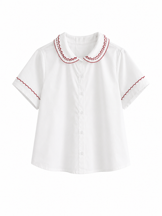 Modette Embroidered Short Sleeve Blouse