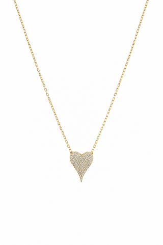 Medium Pave Heart Necklace