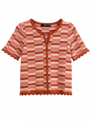Muse Button Down Knit - Rust