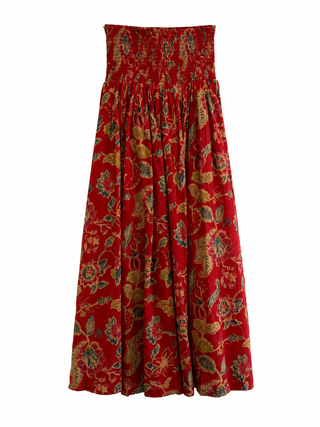 Smocked Maxi Skirt - Pompeian Blooms
