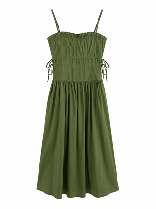 Pleated Midi Dress - Moss Green Monkee's of Raleigh Pleated Midi Dress - Moss Green Monkee's of Raleigh