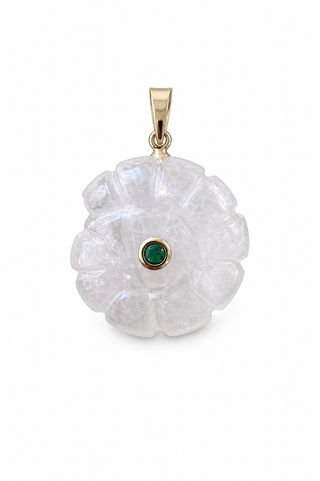Gemstone Snail Charm - Clear Quartz