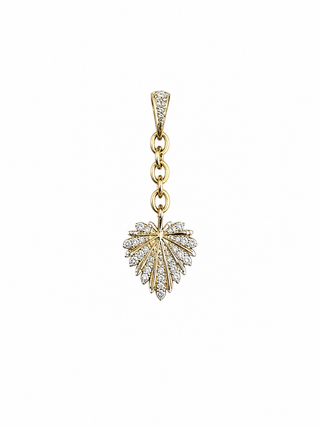 Pave Gold Sunburst Heart Charm