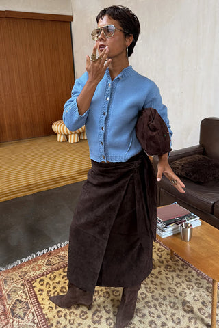 Chocolate Suede Jaspre Skirt