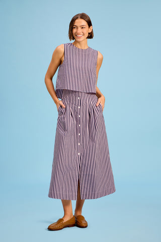 Crop Top - Lilac Pinstripe
