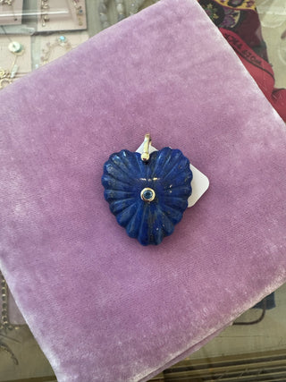 Gemstone Heart Charm - Lapis Lazuli