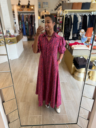 Rosie Shirtdress - Mulberry Stripes