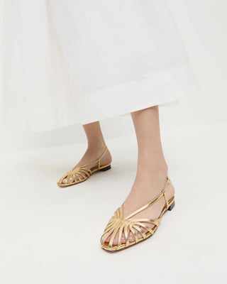 Devon Lattice Slingback Sandal - Gold