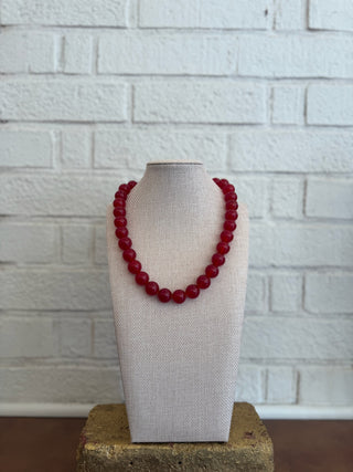 The Hadley Beaded Necklace - Red