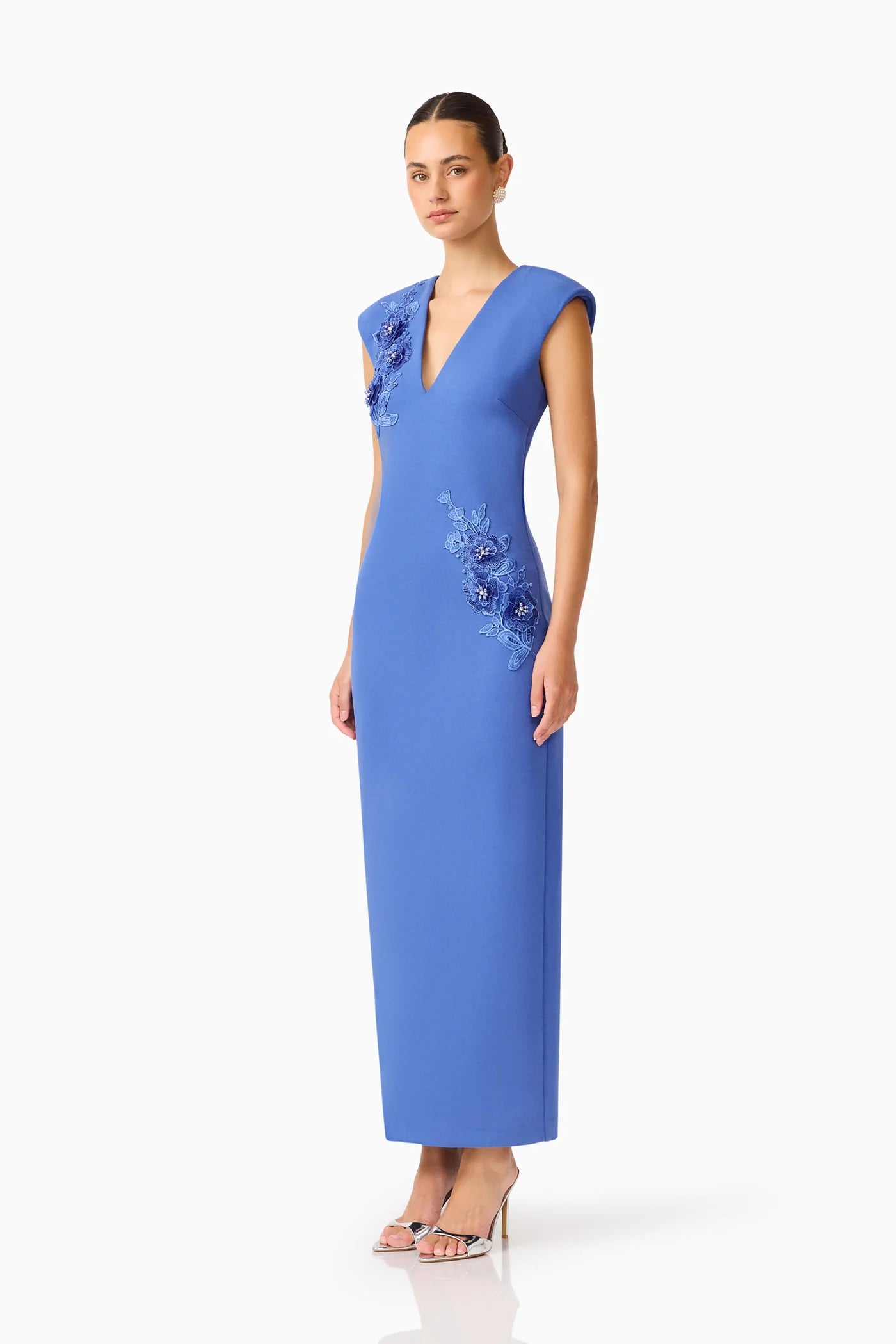 Talitha Column Maxi Dress - Cornflower Blue - M