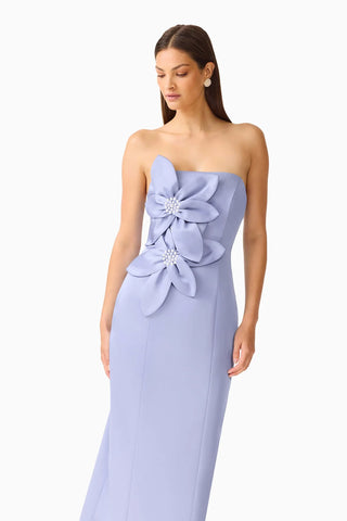 Lunelle Column Midi Dress In Stone Blue