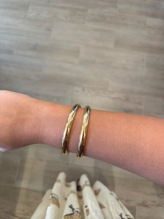 Double Gold Bangle Set of 2