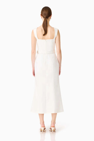 Nydia Fit And Flare Maxi Dress In White Monkee's of Raleigh Nydia Fit And Flare Maxi Dress In White Monkee's of Raleigh