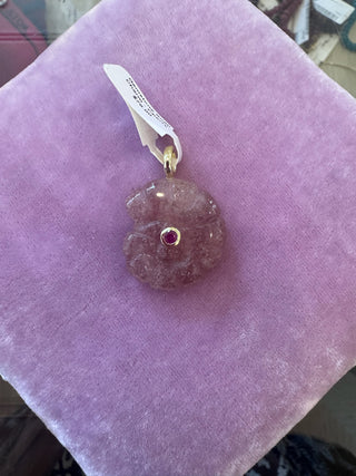 Gemstone Snail Charm - Cherry Quartz