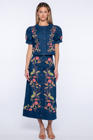Coco Top - Denim Embroidery