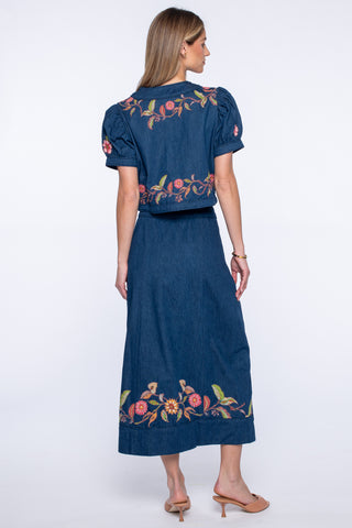 Coco Top - Denim Embroidery