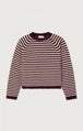 Eggplant/Pale Pink Stripes