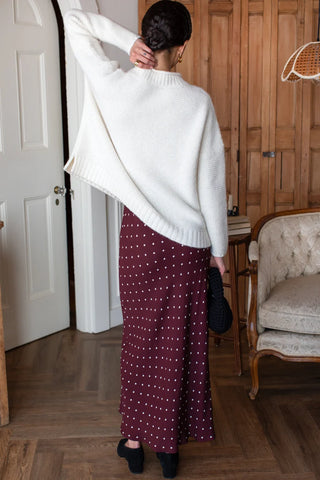 Bias Skirt 2 - Small Dots Tawny Port