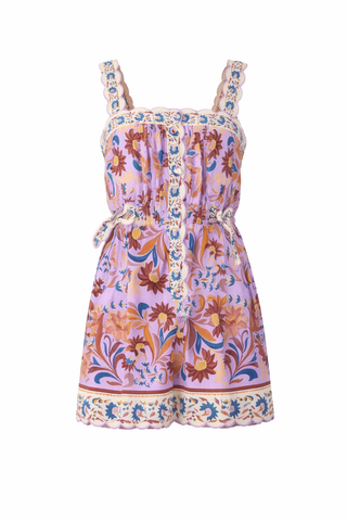Flower Tiles Lilac Romper